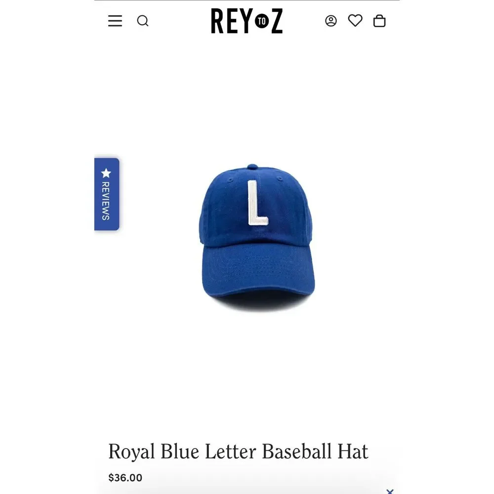 Rey To Z Royal Blue Letter L Baseball Hat Toddler Size